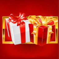 Red and white gift vector