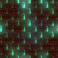 Green technology background with locks