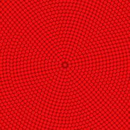 Circular halftone of red dots on a background