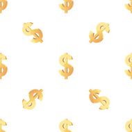 Universal vector seamless patterns tiling Finance theme with gold dollar N10