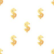 Universal vector seamless patterns tiling Finance theme with gold dollar N11