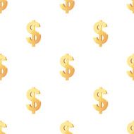 Universal vector seamless patterns tiling Finance theme with gold dollar N12