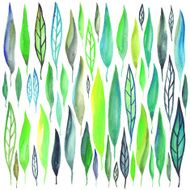 Watercolor leafs set