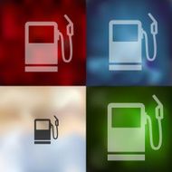 gas station icon on blurred background