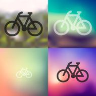 bicycle icon on blurred background