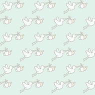 squiggles seamless stork pattern