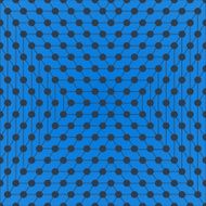Halftone of circles which intersect on a blue background