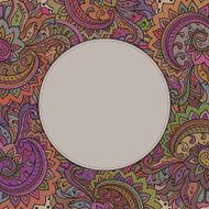 Vector frame of the indian floral ornament with vintage colors