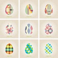 set of easter eggs retro pattern