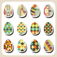 easter eggs retro pattern set N8