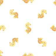 Universal vector seamless patterns tiling Finance theme with gold dollar N14