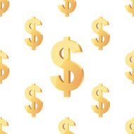 Universal vector seamless patterns tiling Finance theme with gold dollar N16