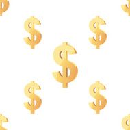 Universal vector seamless patterns tiling Finance theme with gold dollar N17