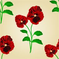 Seamless texture pansies spring flowers vector