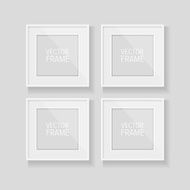 Realistic vector frame white