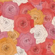 Seamless vector pattern with beautiful roses N2
