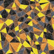 Abstract mosaic pattern with triangles Seamless vector Warm orange colors