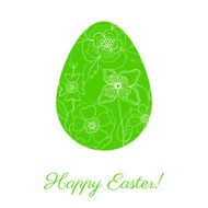 Green floral easter egg