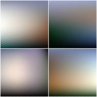 Abstract blurred hexagonal backgrounds set N3