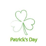 St Patrick&#039;s Day clover leaf painted with a brush vector