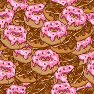 Seamless background with donuts
