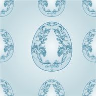 Seamless texture blue easter eggs vintage vector illustration