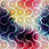 Retro grunge pattern of connected balls