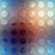 Pattern of connected balls on blurred background
