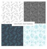 patterns made of thin line icons