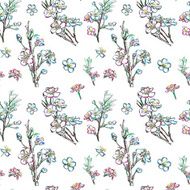 cherry flowers pattern seamless