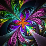 Diagonal symmetric multicolor fractal tracery N2