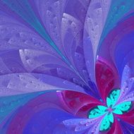 Beautiful fractal flower in blue Computer generated graphics