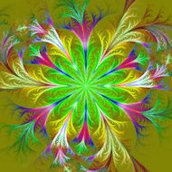 Beautiful multicolored fractal flower Collection - frosty pattern N4