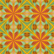 Symmetrical pattern in stained-glass window style Brown green beige