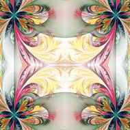 Beautiful symmetrical background from fractal tracery On white