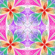 Symmetrical multicolored pattern in stained-glass window style N2