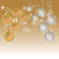 Christmas ball background decorate with bokeh background Vector holiday concept