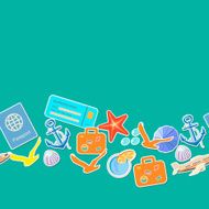 Traveling and tourism pattern seamless background