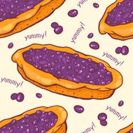 Blueberry pie seamless pattern N2