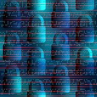 Technology background with locks and red lines