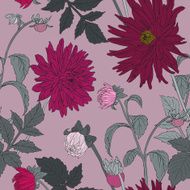 seamless flower pattern with Garden asters