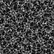 Monochrome abstract floral seamless pattern N2