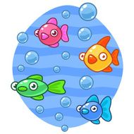 Glossy and colorful cartoon fish N2