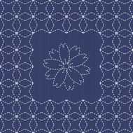 Traditional Japanese Embroidery Ornament with sakura flower Sashiko seamless pattern N2