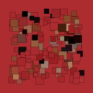 Abstract broad strokes red and black
