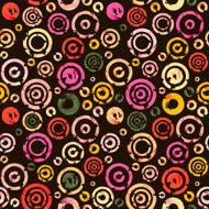 Seamless pattern with colorful circles on dark background N2