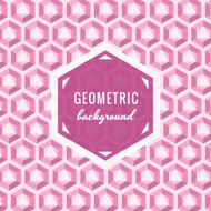Geometric vector background (pink violet) with hexagon crystals