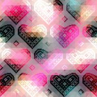 Hearts pattern on geometric background N4