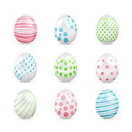 White Easter eggs with decorated elements