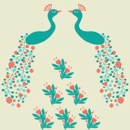Decorative beautiful abstract peacock luxury composition